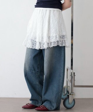 WEGO レースフリルスカート ホワイト