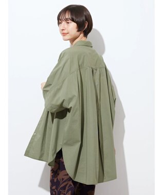 AMERICAN HOLIC ＷポケットバックタックＢＩＧシャツ Khaki