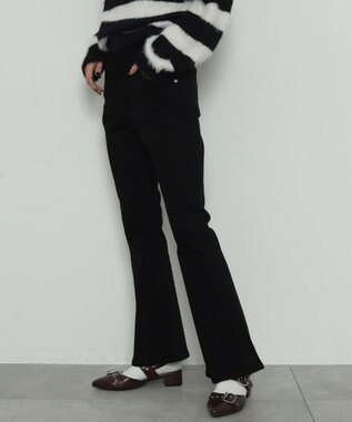 WEGO ストレッチフレアデニムパンツ ブラックその他