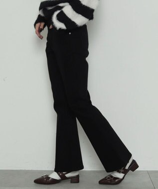 WEGO ストレッチフレアデニムパンツ ブラックその他