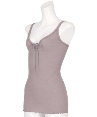 AMPHI あったかインナー 薄手 リブ素材 キャミソール UWF160 アンフィ／ワコール ピーチ