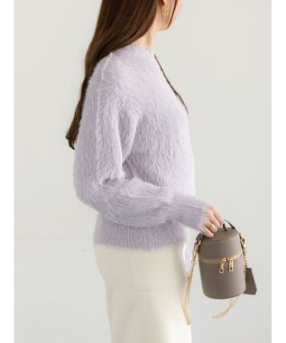 Te chichi シャギーヤーンロングスリーブニット ピンク