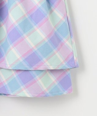 ANY KIDS シャギーチェックスカート ラベンダー系