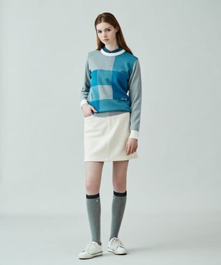 23区GOLF 秋冬の暖か定番スカート！【WOMEN】クロスサーモツイル 台形スカート ホワイト系