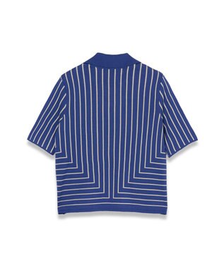 JOSEPH 【洗える】ジオメトリックジャガード　ニットトップス Cobalt / Affogato