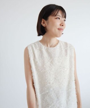 Green Parks マルチＷＡＹ　ジャガードベスト Ecru