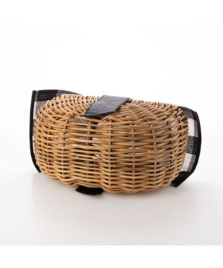 UNBILLION perche アラログ×姫路レザーフラップ付きカゴバッグ ブラックチェック