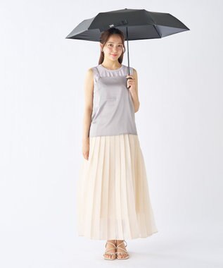 MOONBAT 【遮光100％/UV100%】エスタ (estaa) にゃんこミニ 折りたたみ傘 日傘 軽量 晴雨兼用 猫 ネコ ブラック