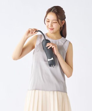 MOONBAT 【遮光100％/UV100%】エスタ (estaa) にゃんこミニ 折りたたみ傘 日傘 軽量 晴雨兼用 猫 ネコ ブラック