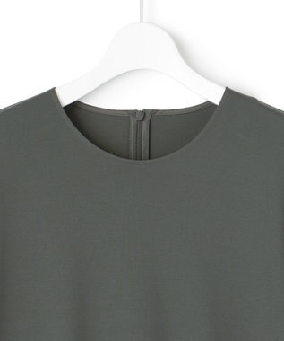 23区 L 【洗える】ライトスムース Aライン ワンピース カーキ系