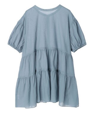 earth music&ecology 綿ローンティアードチュニック Blue