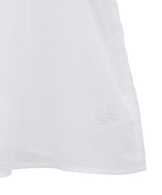 earth music&ecology ミニチェックバルーンスリーブブラウス Off White