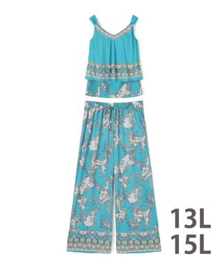 San-ai Resort（三愛水着楽園） ロングパンツセット　13L・15L　【Coral veil（コーラルヴェール）】