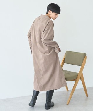 AMERICAN HOLIC コーデュロイシャツワンピース Gray Beige