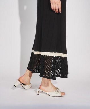 GRACE CONTINENTAL メッシュヘムニットワンピース ブラック