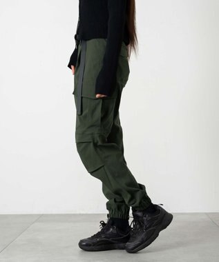 WEGO 【KIDS/ユニセックス着用ITEM】ストレッチトカーゴジョガーパンツ（JUNIOR） カーキ