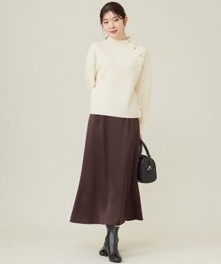 ANY SIS 【洗える】ボトルネックボタンポイントAir ニット アイボリー