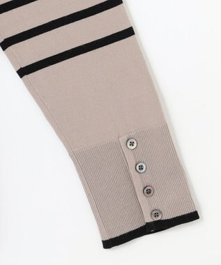 J.PRESS LADIES L 【洗える】VIGODA ボーダー ニット モカ×ブラック系