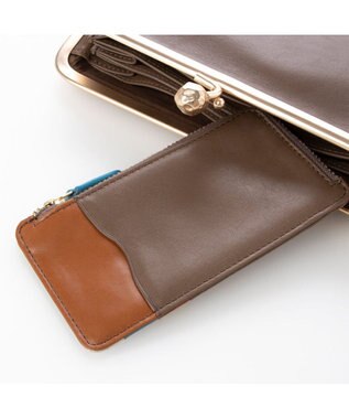 UNBILLION perche フラグメントケース付きアンティーク調ガマグチ長財布 グレー