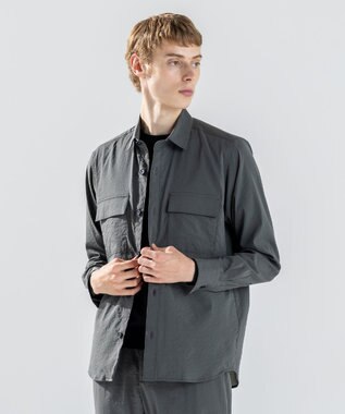 新素材【ストレッチ】グレインウェーブストレッチ / シャツブルゾン