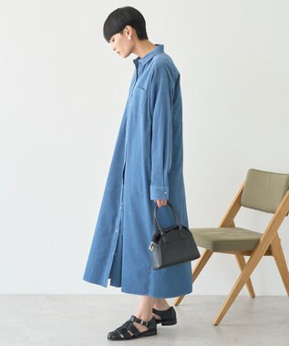 AMERICAN HOLIC コーデュロイシャツワンピース Blue