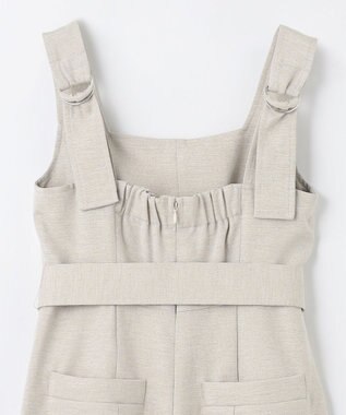 GRACE CONTINENTAL 麻調ベルトサロペット ベージュ