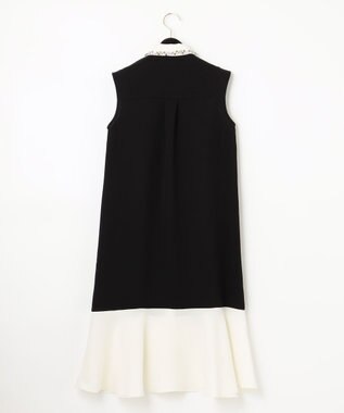 GRACE CONTINENTAL カラーブロックシャツドレス ブラック