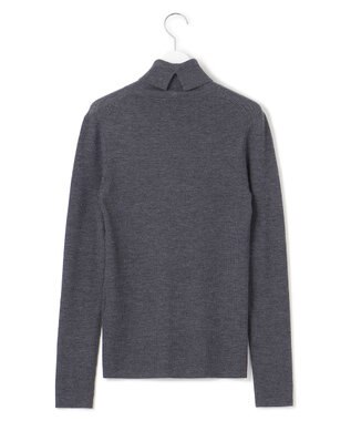 23区 L 【洗える】ウーステッドウール タートルネック ニット グレー系