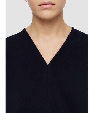 JOSEPH マーセライズコットン　Vネックトップス Navy