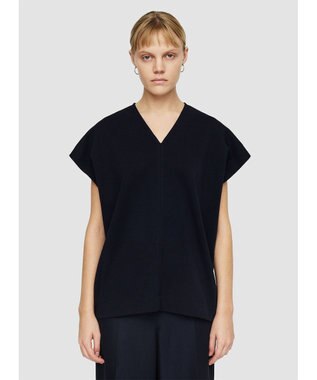  マーセライズコットン　Vネックトップス