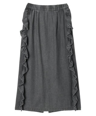 Green Parks ■ＥＳＣＡＲ　デニムサイドラッフルスカート Gray