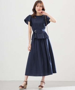 組曲 【WEB限定】コットンポリエステルタイプライター セットアップ ネイビー系