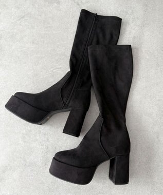 WEGO ストレッチヒールロングブーツ ブラックその他