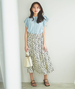 Feroux フラワープリント スカート アイボリー系9