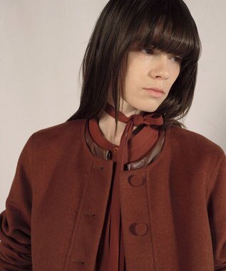 JOSEPH ライトダブルフェイス　ショート丈ジャケット Mahogany