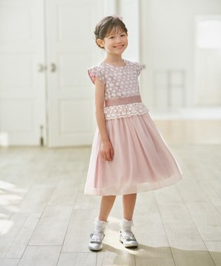 組曲 KIDS 【150-160㎝】ミスティフラワー ドレス ピンク