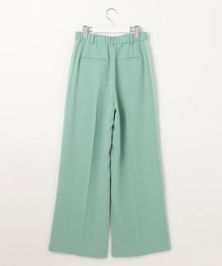自由区 L 【SHIHOさんコラボ・洗える】バックサテンジョーゼットワイド パンツ フロスティグリーン