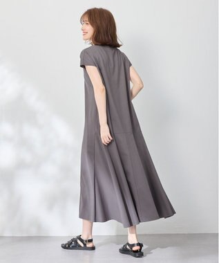 ANY 【洗濯機可】フレンチスリーブワンピース チャコール