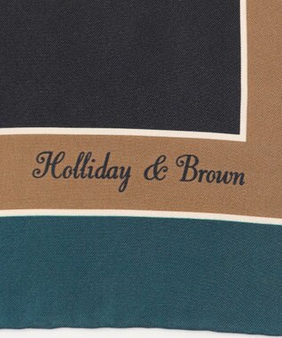 JOSEPH ABBOUD 【65㎝×65㎝】スクエアグラフィックプリント チーフ ダルブルー系6