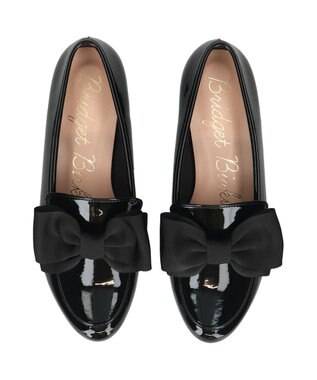 Bridget Birkin 【Bridget Birkin】ラウンドリボンローファー ブラックエナメル