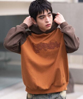 WEGO ラグランプルパーカー ブラウン