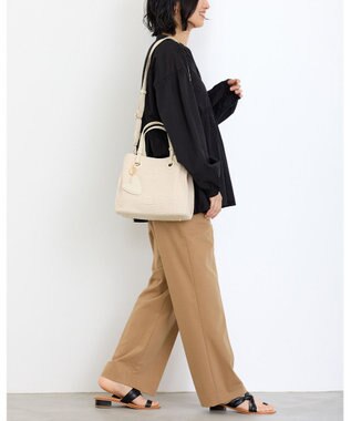 MioFIRANO カジュアルシックガーターステッチハンドバッグ 2WAY チャーム付き　FIRANO フィラノ IVORY
