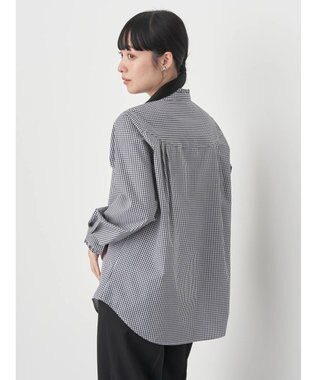 earth music&ecology スタンドフリルシャツ Gingham Check