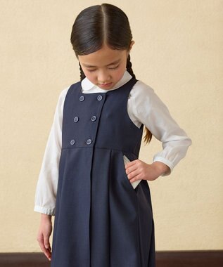 MIKI HOUSE HOT BISCUITS 【ミキハウス】【100-140cm】 ピケ素材の長袖ブラウス 白