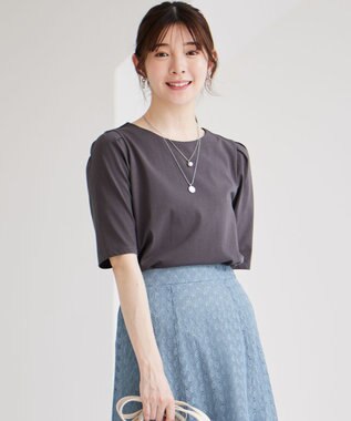 ANY SIS 【UVカット・接触冷感・撥水・汗ジミ防止】プレーティングジャージー タックスリーブ カットソー スレート