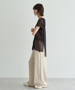 YECCA VECCA ビンテージサテンイージーワイドパンツ Light Beige