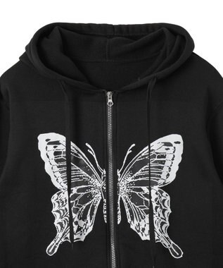 WEGO バタフライBIGZIPパーカー ブラック