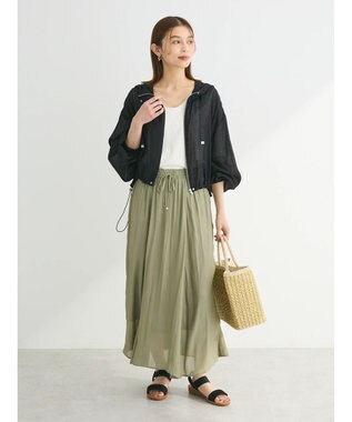 Green Parks サラフレギャザースカート Khaki