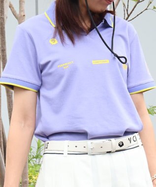 PW CIRCULUS 【WOMEN】【吸汗速乾/ストレッチ/UVケア】ベーシックカノコ スキッパー ポロシャツ ゴルフウェア レディース ラベンダー