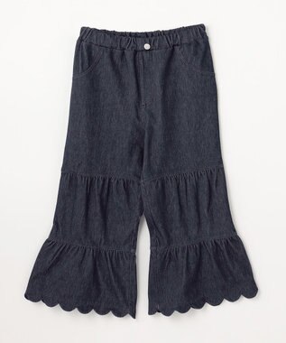 組曲 KIDS 【150-160㎝】ティアードデニムパンツ ネイビー